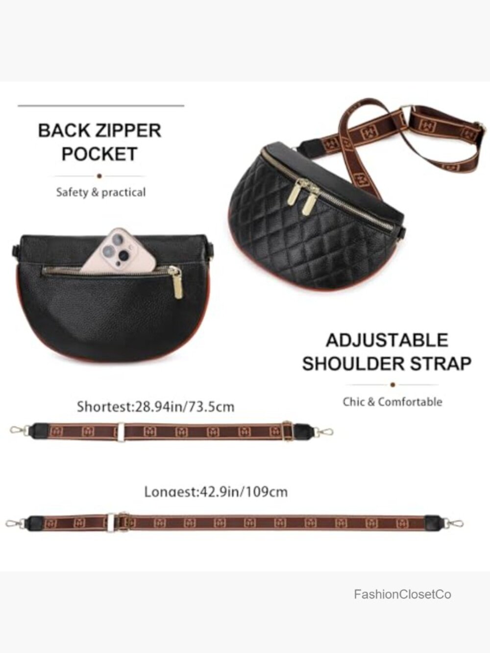 Genuine Leather Crossbody Sling Bag Fanny Pack Anti Theft Travel Purse - Picture 5 of 7